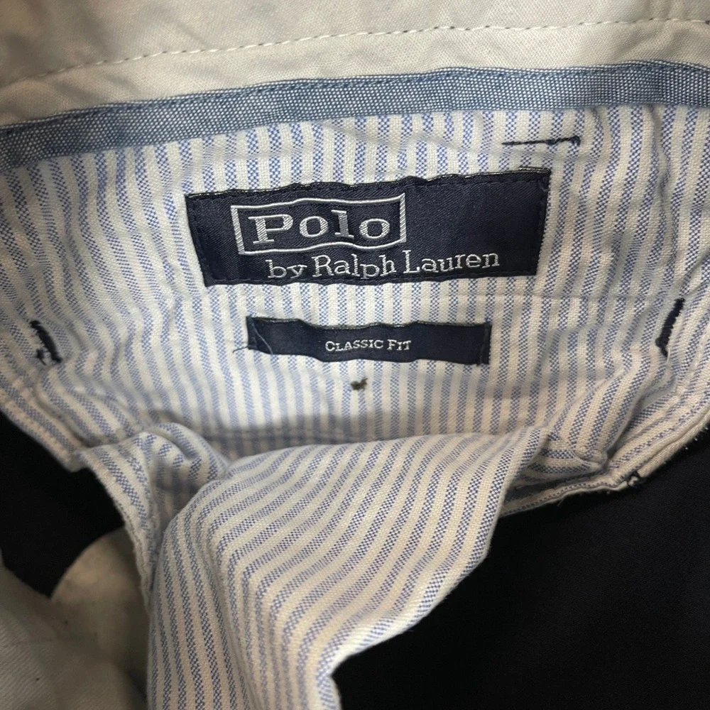 Polo Ralph Lauren Mens Classic Fit Chino Pants Navy Blue Cotton‎ Twill 34x31